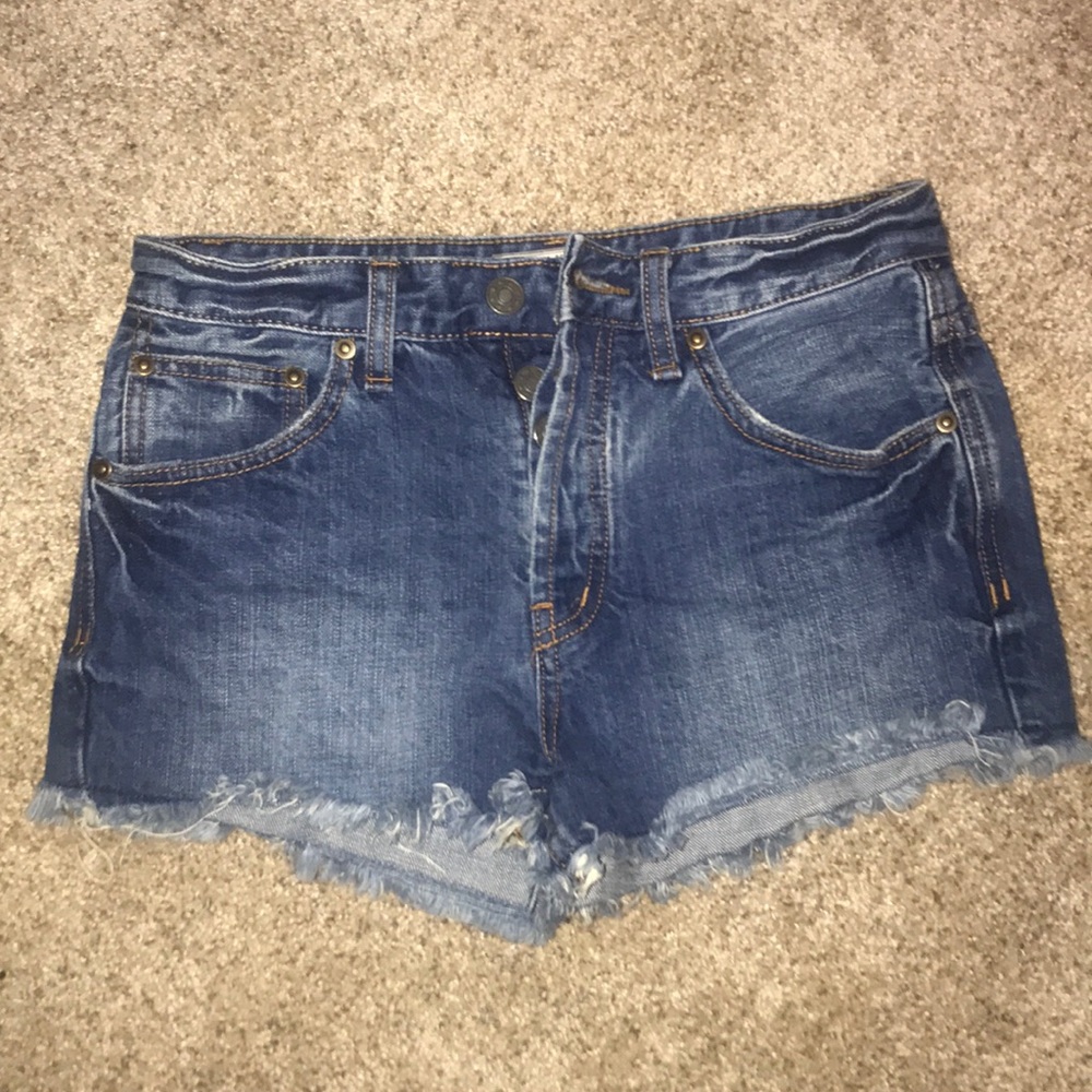 denim free people shorts